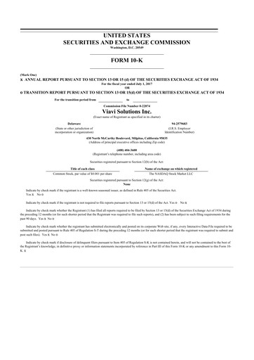 Thumbnail VIAVI Solutions
 10-K Annual Report 2017