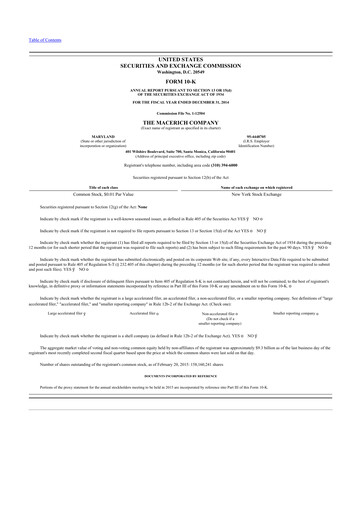 Thumbnail Macerich 10-K Annual Report 2014