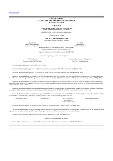 Thumbnail Macerich 10-K Annual Report 2015