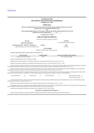 Thumbnail Macerich 10-K Annual Report 2019