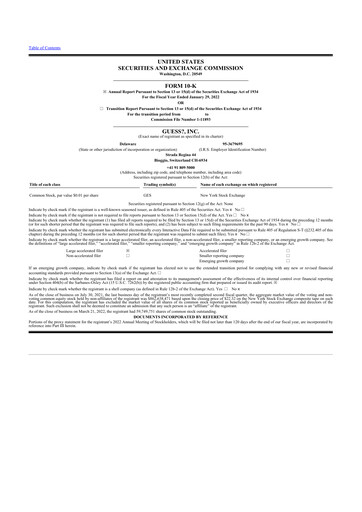 Thumbnail Guess 10-K Annual Report 2022