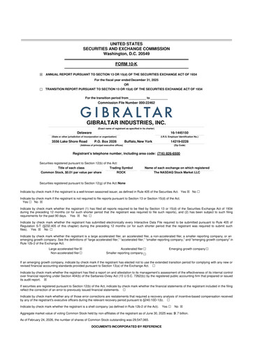 Thumbnail Gibraltar Industries
 10-K Annual Report 2025