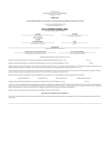 Thumbnail Sun Communities
 10-K Annual Report 