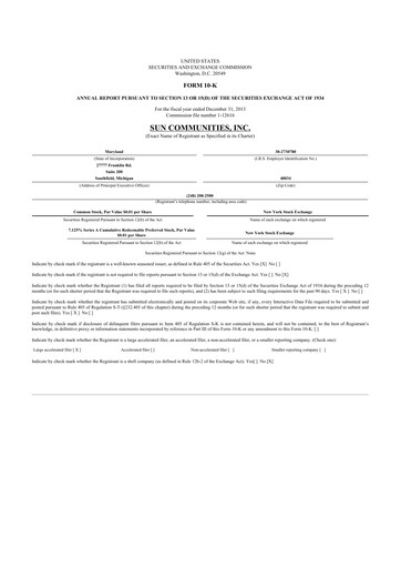 Thumbnail Sun Communities
 10-K Annual Report 2013