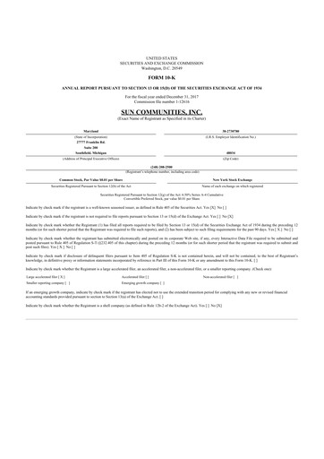 Thumbnail Sun Communities
 10-K Annual Report 2017