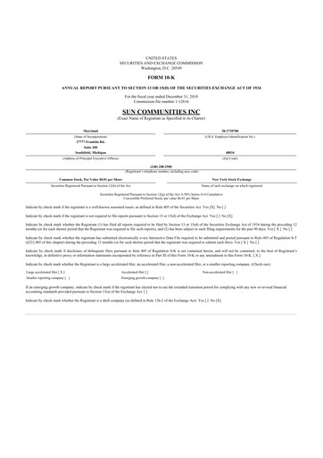 Thumbnail Sun Communities
 10-K Annual Report 2018