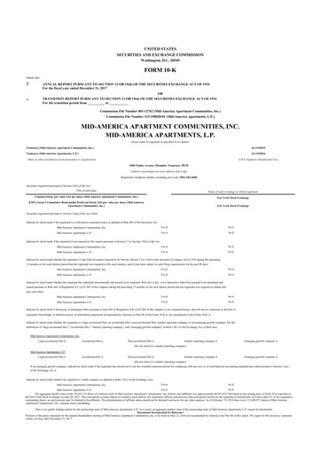 Thumbnail Mid-America Apartment Communities 10-K Annual Report 2017