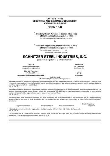 Thumbnail Radius Recycling 10-Q Quarterly Report FY2012 