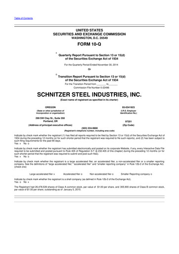 Thumbnail Radius Recycling 10-Q Quarterly Report FY2015 