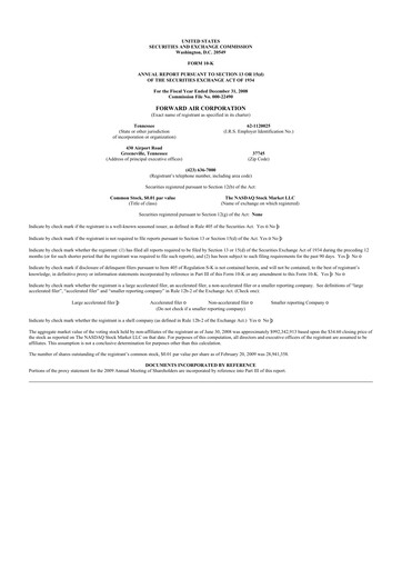 Thumbnail Forward Air 10-K Annual Report 