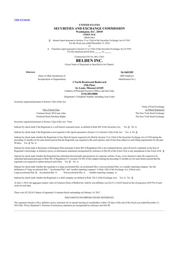 Thumbnail Belden 10-K Annual Report 2016