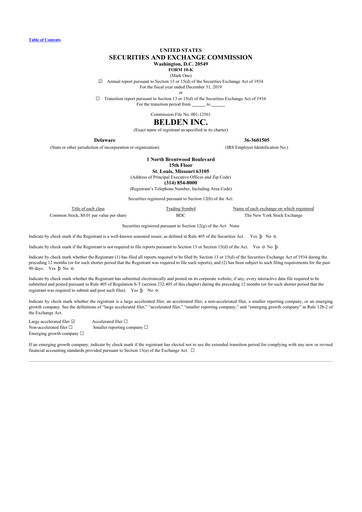 Thumbnail Belden 10-K Annual Report 2019