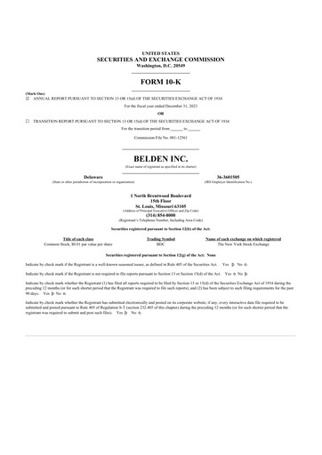 Thumbnail Belden 10-K Annual Report 2023