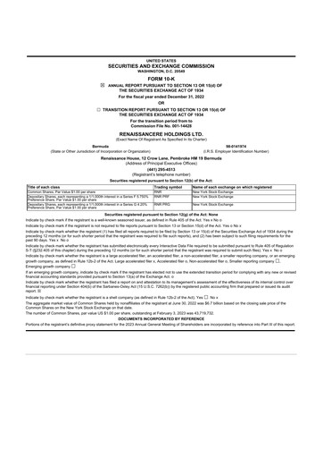 Thumbnail RenaissanceRe
 10-K Annual Report 2022