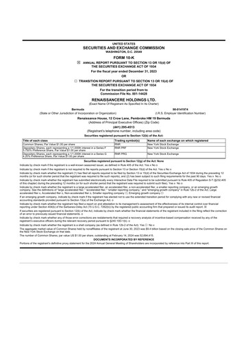 Thumbnail RenaissanceRe
 10-K Annual Report 2023