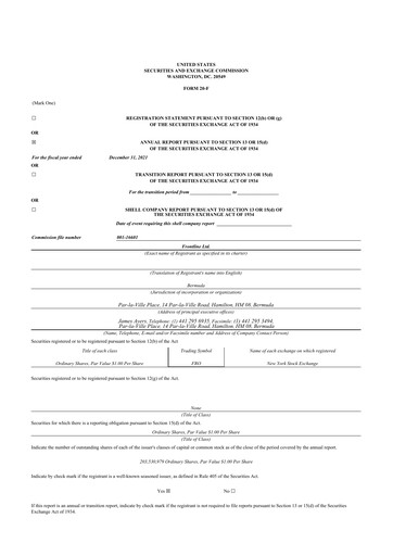 Thumbnail Frontline 20-F Annual Report 2021