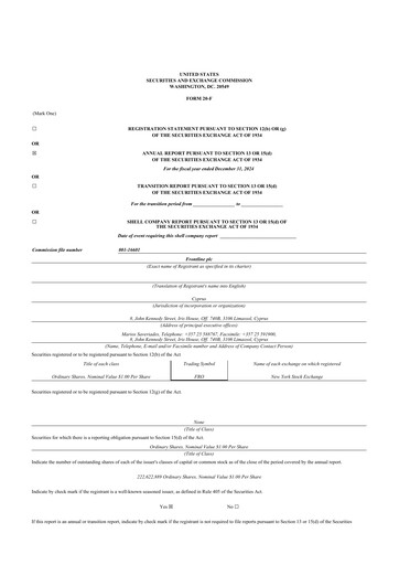 Thumbnail Frontline 20-F Annual Report 2024