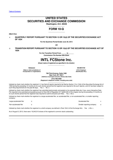 Thumbnail StoneX Group 10-Q Quarterly Report FY2013 
