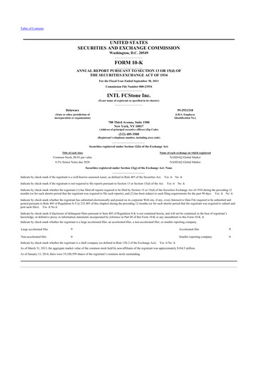 Miniature StoneX Group 10-K Rapport annuel 2013