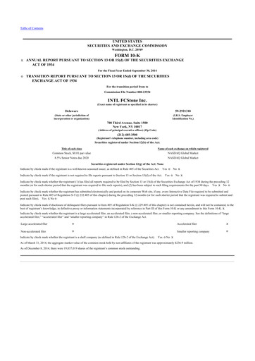 Miniature StoneX Group 10-K Rapport annuel 2014