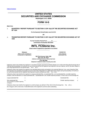 Thumbnail StoneX Group 10-Q Quarterly Report FY2015 
