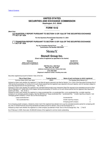 Thumbnail StoneX Group 10-Q Quarterly Report FY2025 
