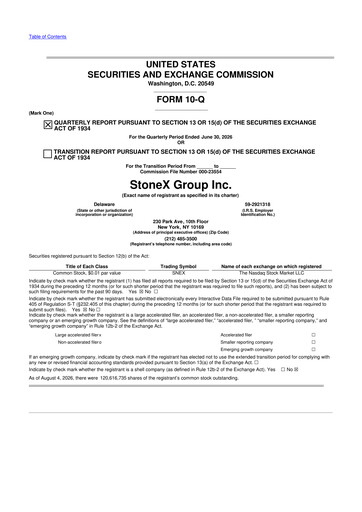 Vorschaubild StoneX Group 10-Q Quartalsbericht 2026 