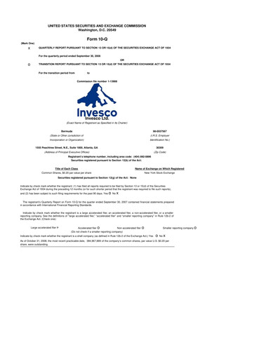 Vorschaubild Invesco
 10-Q Quartalsbericht  