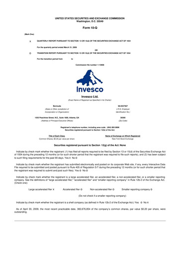Vorschaubild Invesco
 10-Q Quartalsbericht  