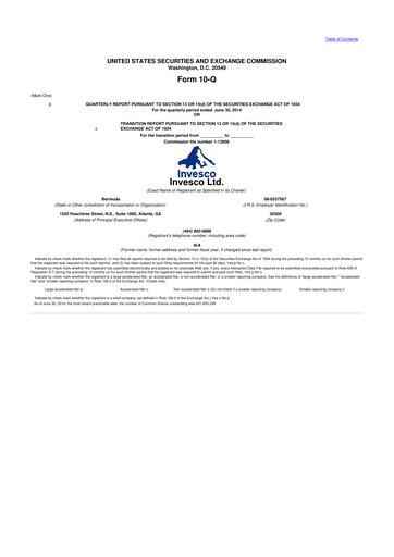 Vorschaubild Invesco
 10-Q Quartalsbericht 2014 