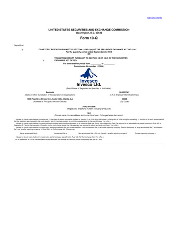 Vorschaubild Invesco
 10-Q Quartalsbericht 2014 