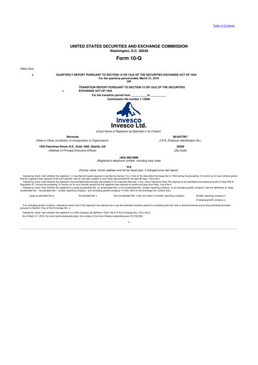 Vorschaubild Invesco
 10-Q Quartalsbericht 2018 