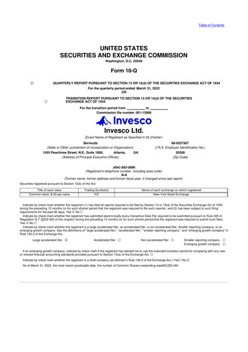 Vorschaubild Invesco
 10-Q Quartalsbericht 2022 