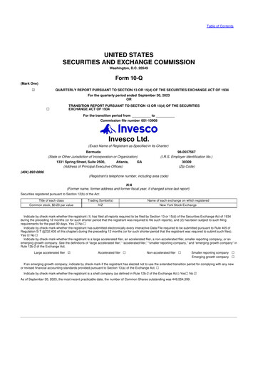 Vorschaubild Invesco
 10-Q Quartalsbericht 2023 
