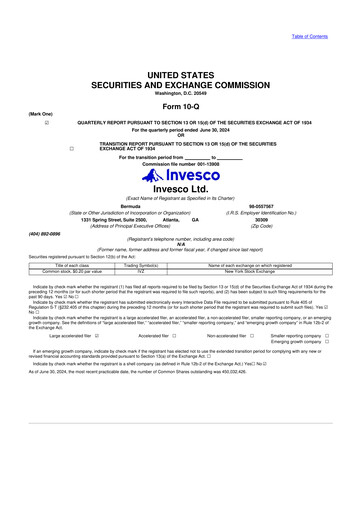 Vorschaubild Invesco
 10-Q Quartalsbericht 2024 