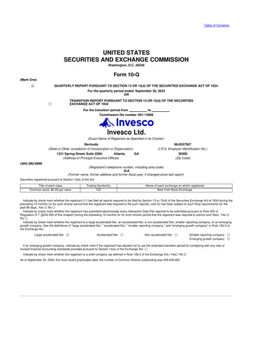 Vorschaubild Invesco
 10-Q Quartalsbericht 2024 