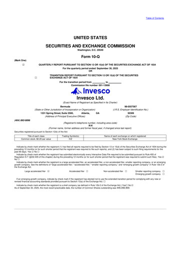 Vorschaubild Invesco
 10-Q Quartalsbericht 2025 