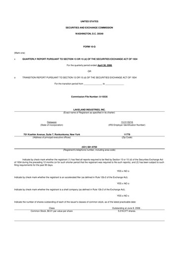 Thumbnail Lakeland Industries
 10-Q Quarterly Report FY 