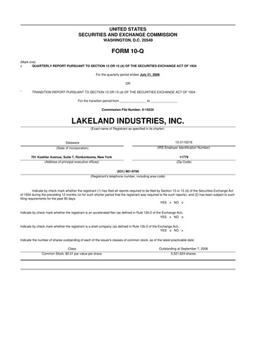 Thumbnail Lakeland Industries
 10-Q Quarterly Report FY 