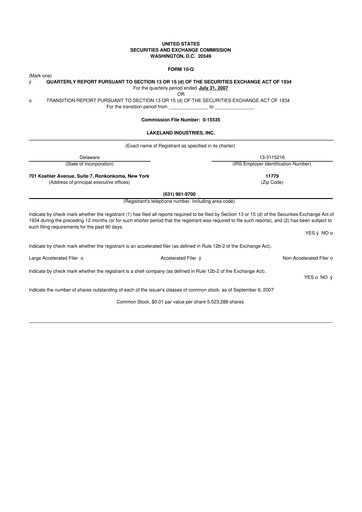 Thumbnail Lakeland Industries
 10-Q Quarterly Report FY 