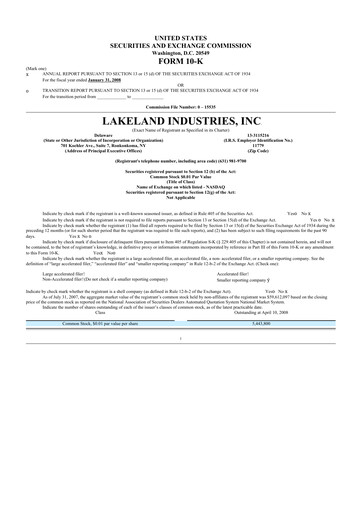 Thumbnail Lakeland Industries
 10-K Annual Report 