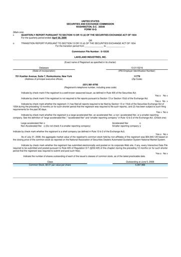 Thumbnail Lakeland Industries
 10-Q Quarterly Report FY 