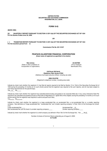 Thumbnail Peapack-Gladstone Financial 10-Q Quarterly Report FY 