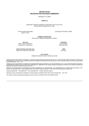 Thumbnail CONMED 10-Q Quarterly Report FY 