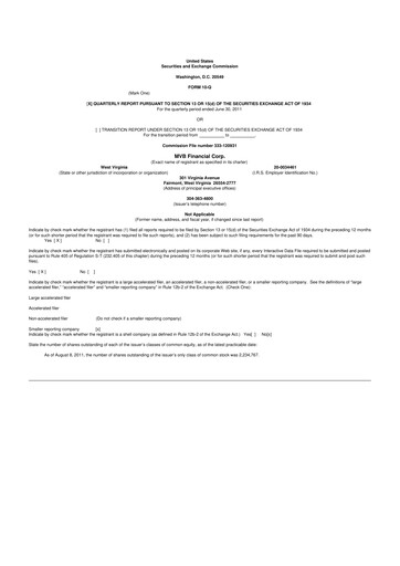 Thumbnail MVB Financial 10-Q Quarterly Report FY 