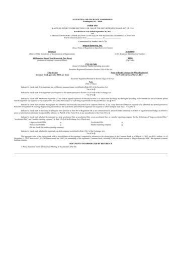 Miniature Magyar Bancorp 10-K Rapport annuel 2012