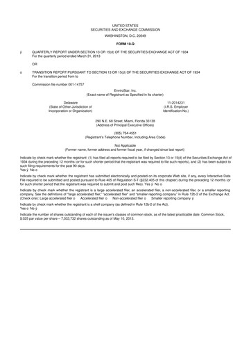 Thumbnail EVI Industries 10-Q Quarterly Report FY2013 