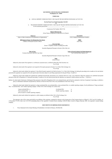 Miniature Magyar Bancorp 10-K Rapport annuel 2013