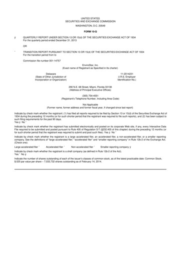 Thumbnail EVI Industries 10-Q Quarterly Report FY2014 