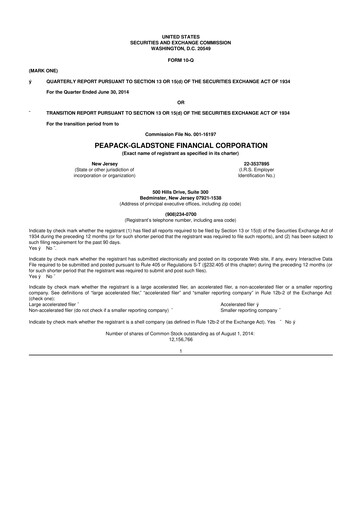 Thumbnail Peapack-Gladstone Financial 10-Q Quarterly Report FY2014 